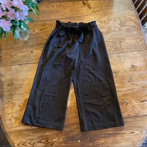 Black High-Waisted Culotte Pants